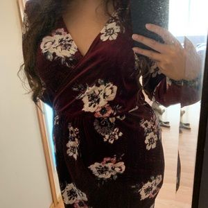 EYESHADOW velvet floral dress